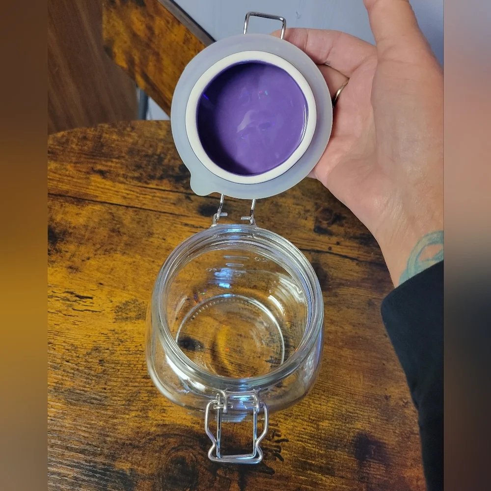 Halloween Mason jar with ceramic pumkin latching lid